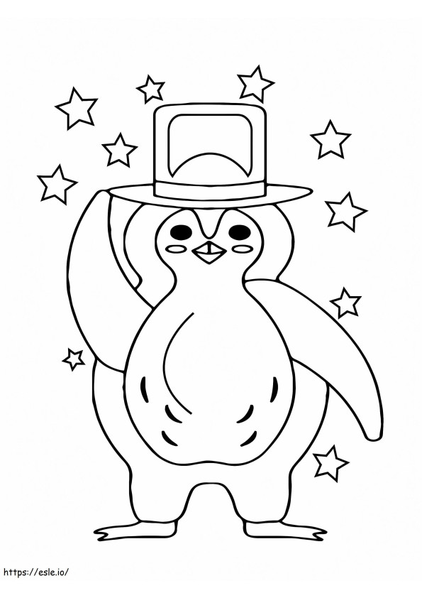 Glittering Christmas Penguin coloring page