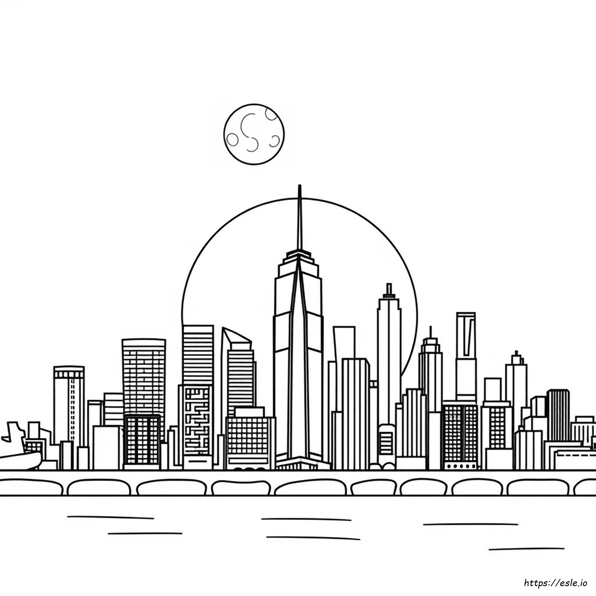City Skyline Coloring Page