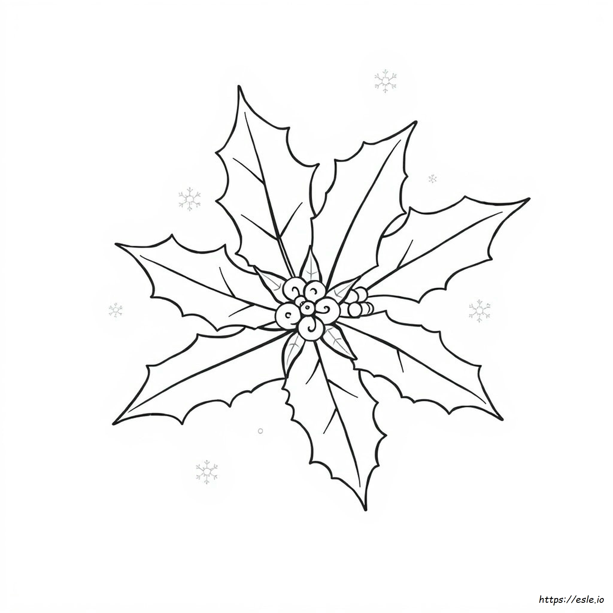 Hoja De Acebo Para Colorear