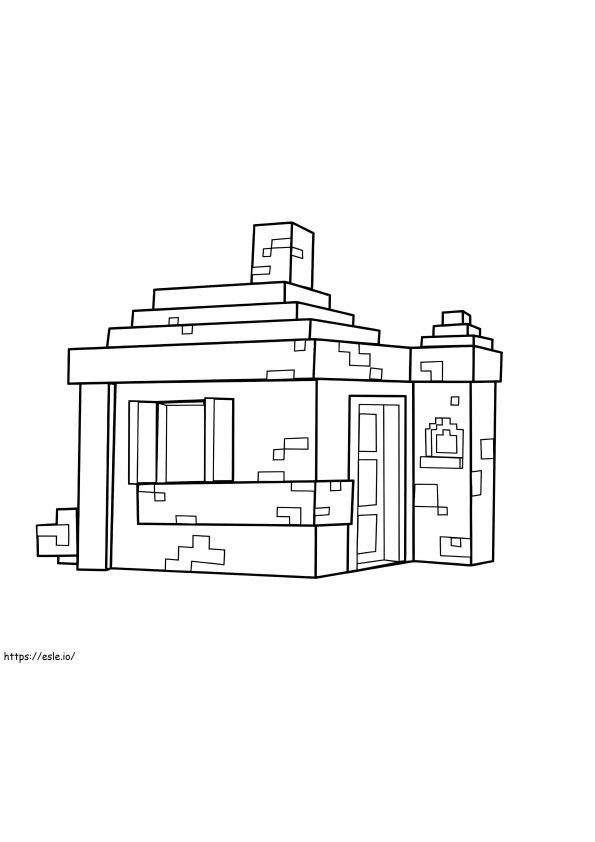 Minecraft talo värityskuva