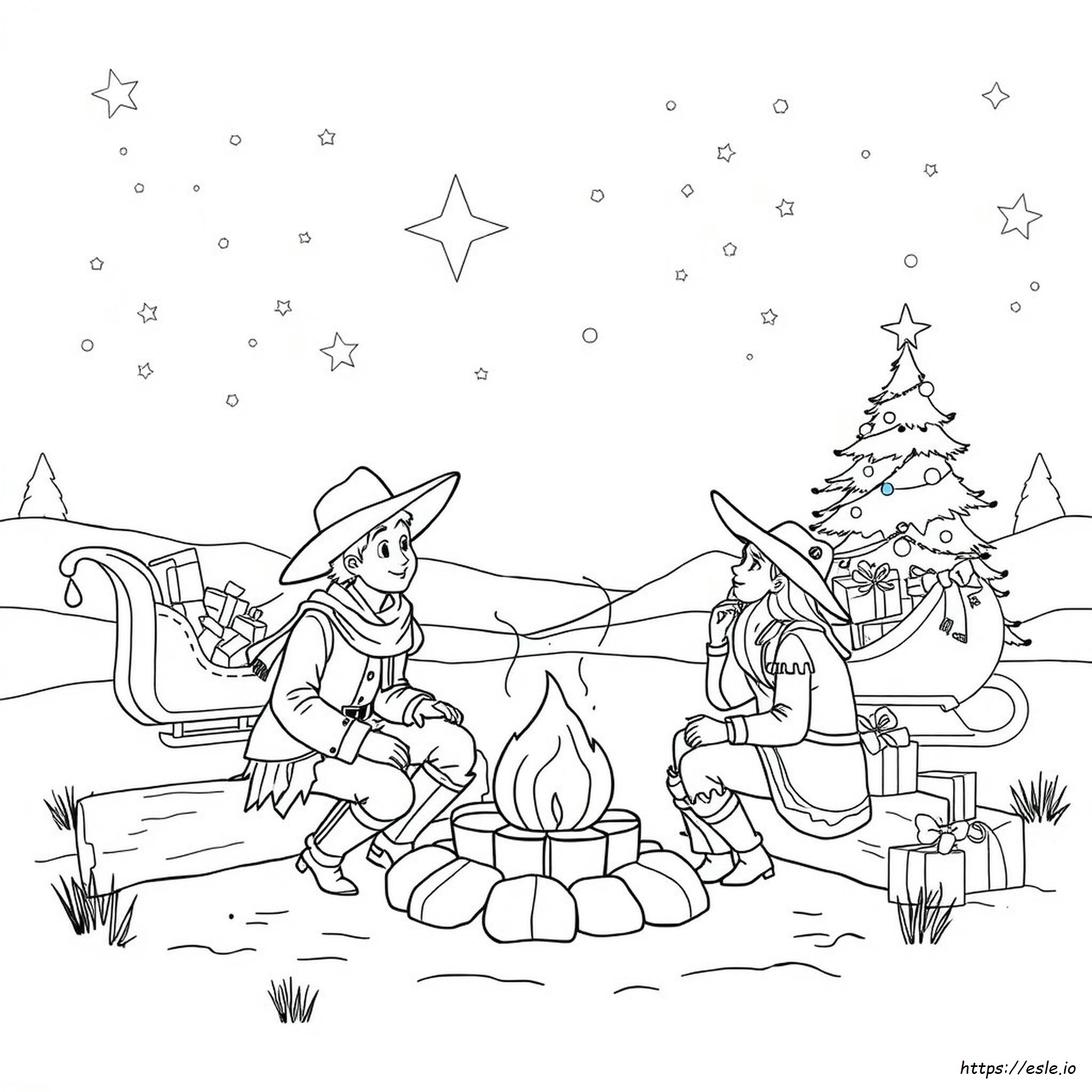 Western Christmas Coloring Pages