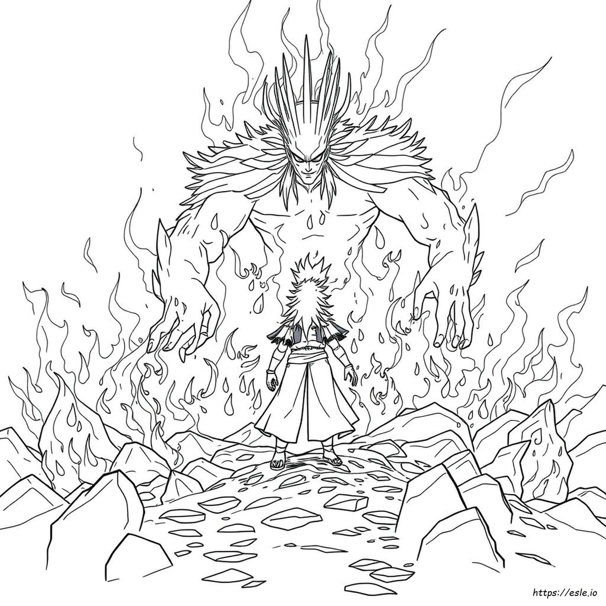 Rengoku Vs Akaza Coloring Page