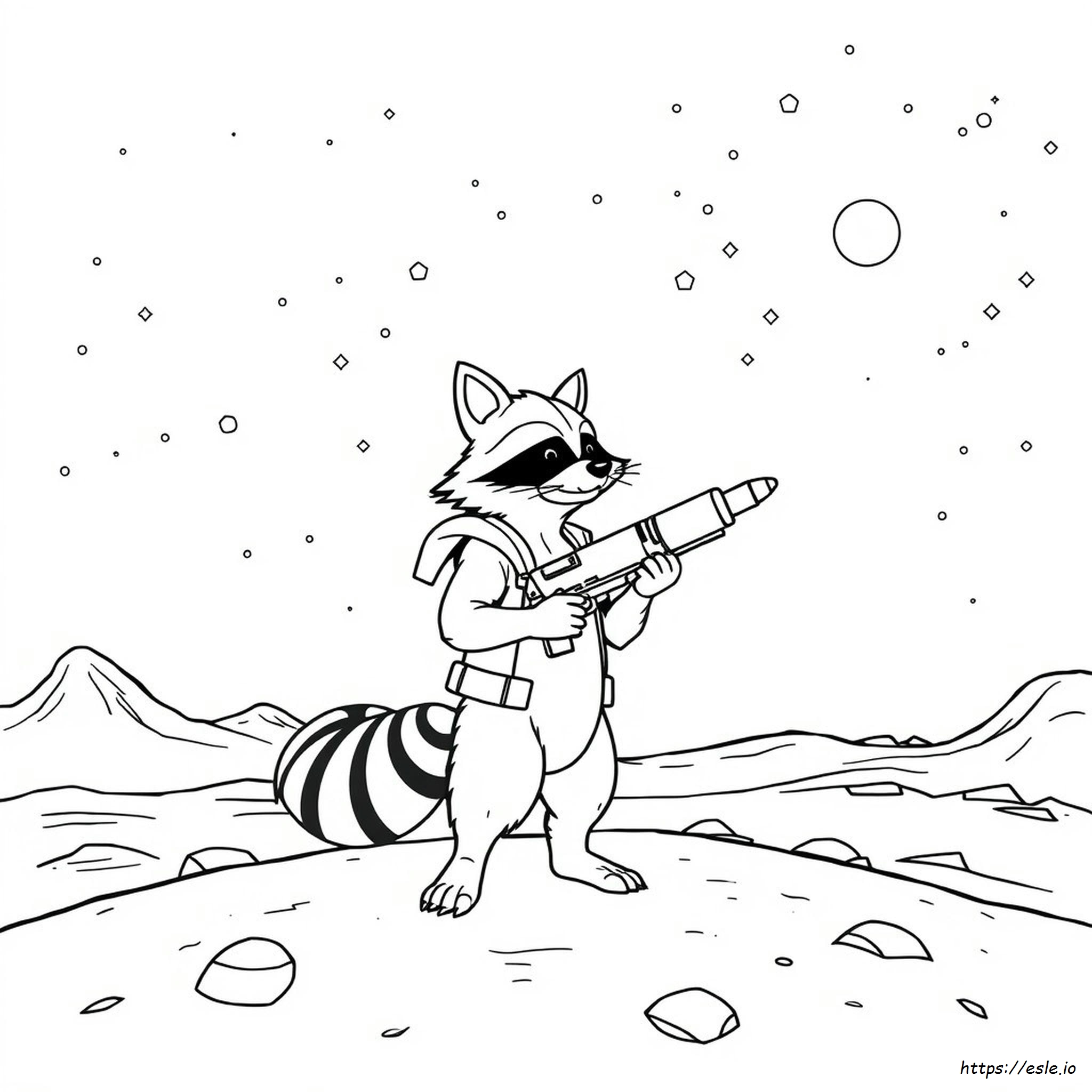 Rocket Racoon Coloring Page