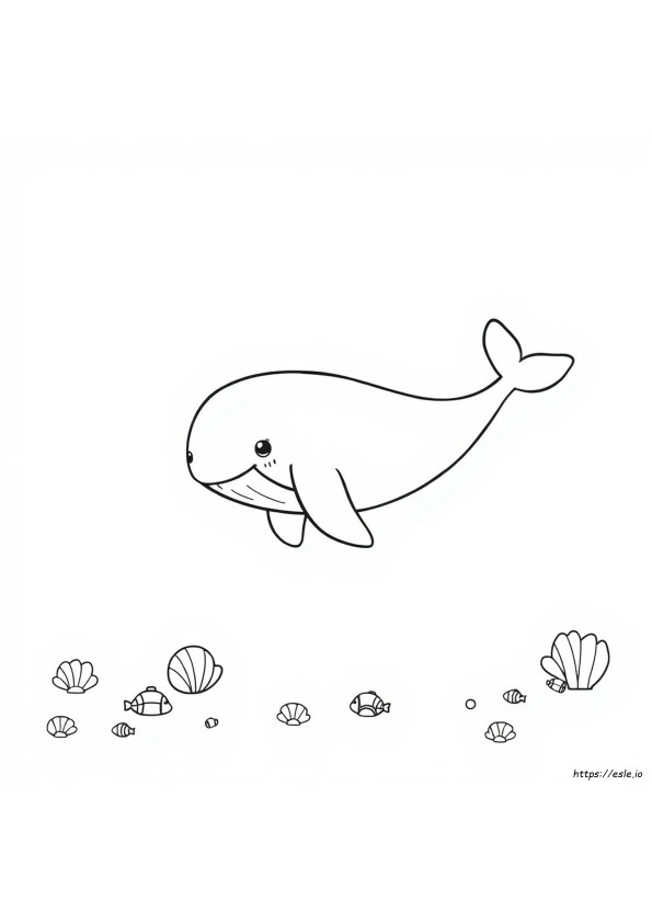 Lindo Ballena Para Colorear Imprimible