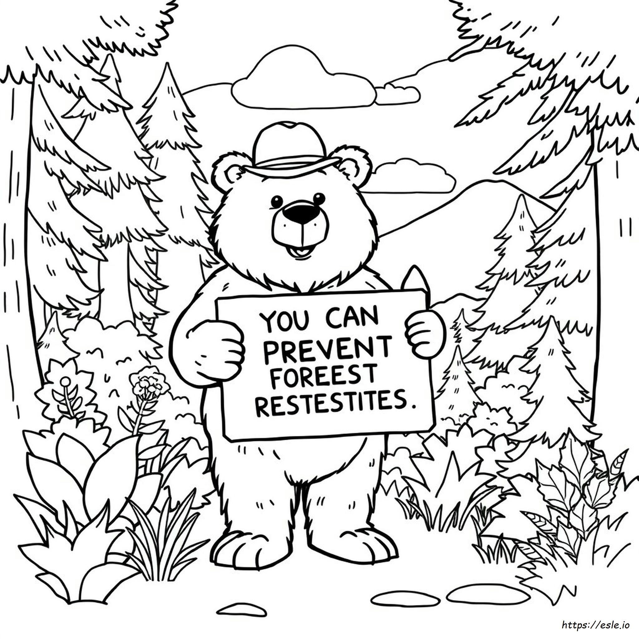 Smokey The Bear Coloring Sheet