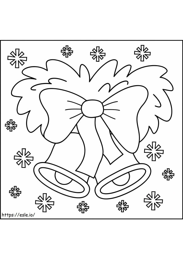 Two Bell With Snowflake coloring page