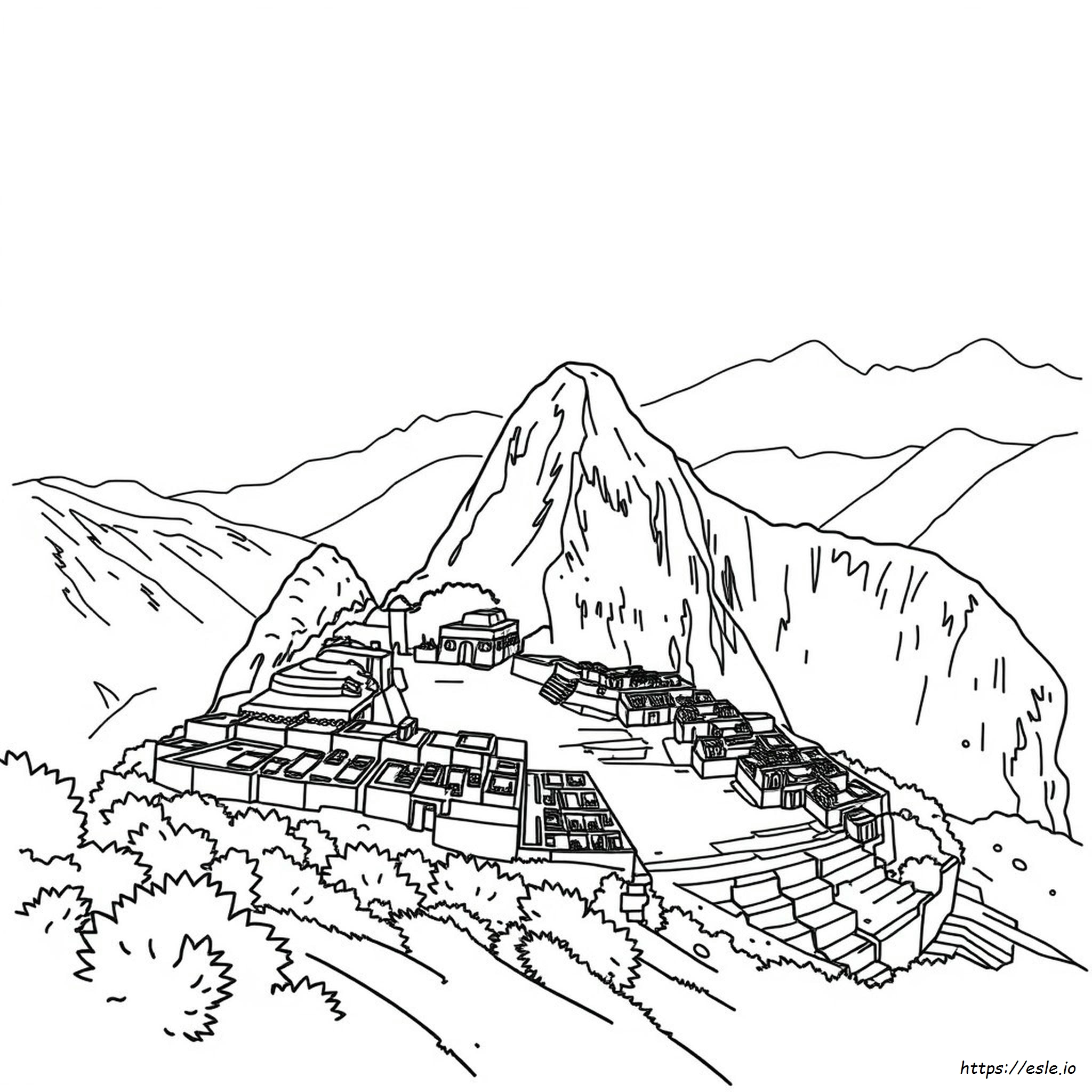 Machu Picchu Coloring Page