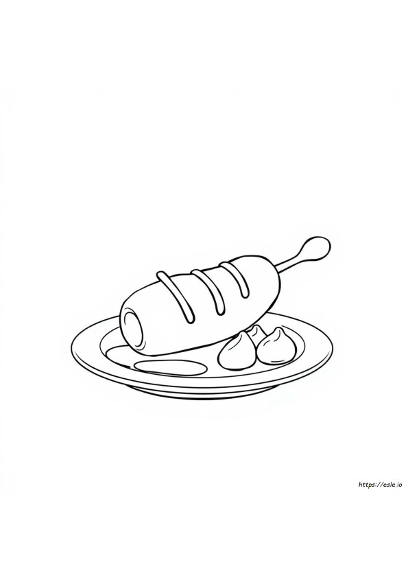 Corn Dog Coloring Page