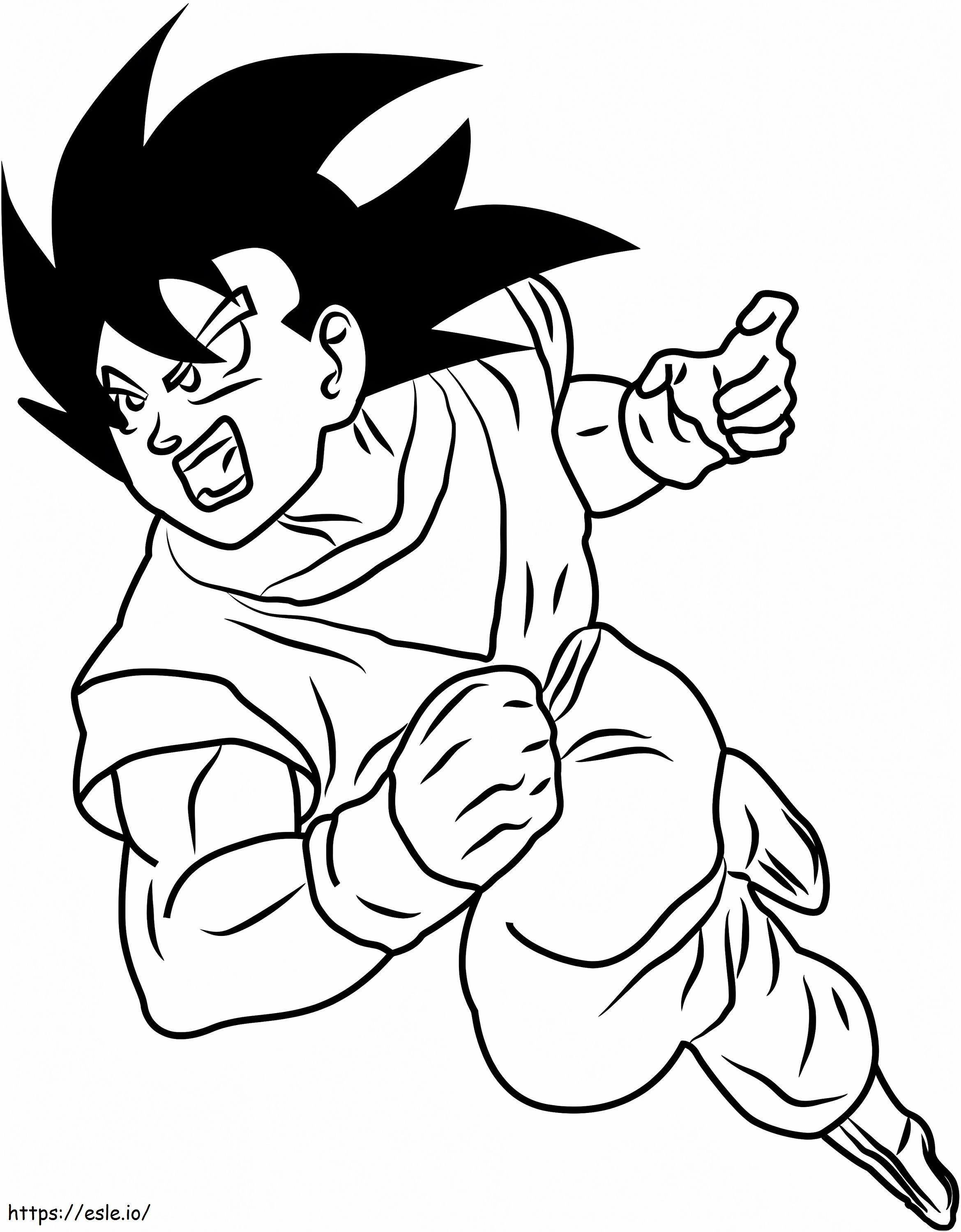 Son Goku Attacks coloring page