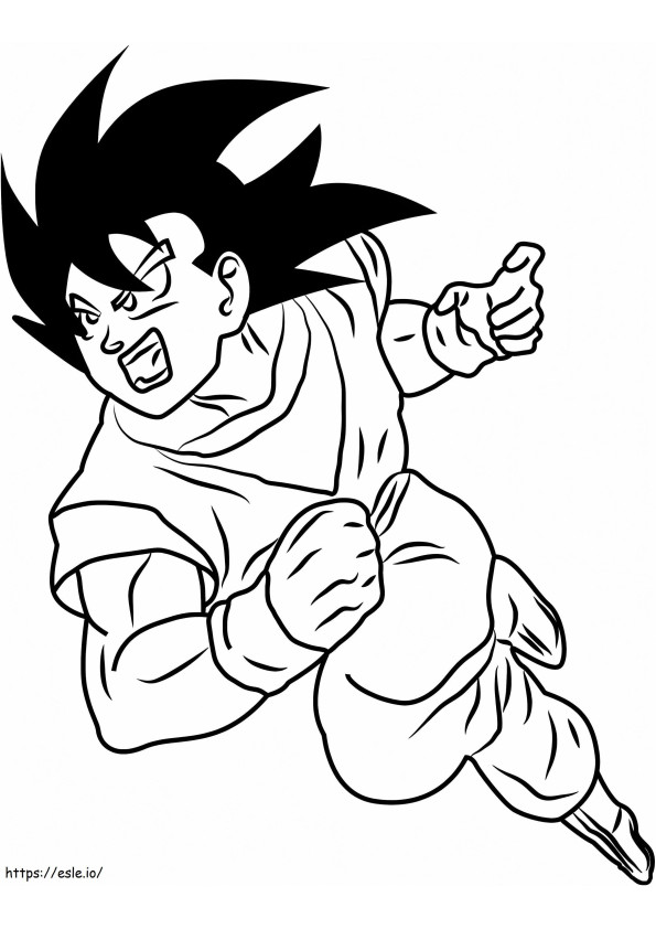Zoon Goku valt aan kleurplaat