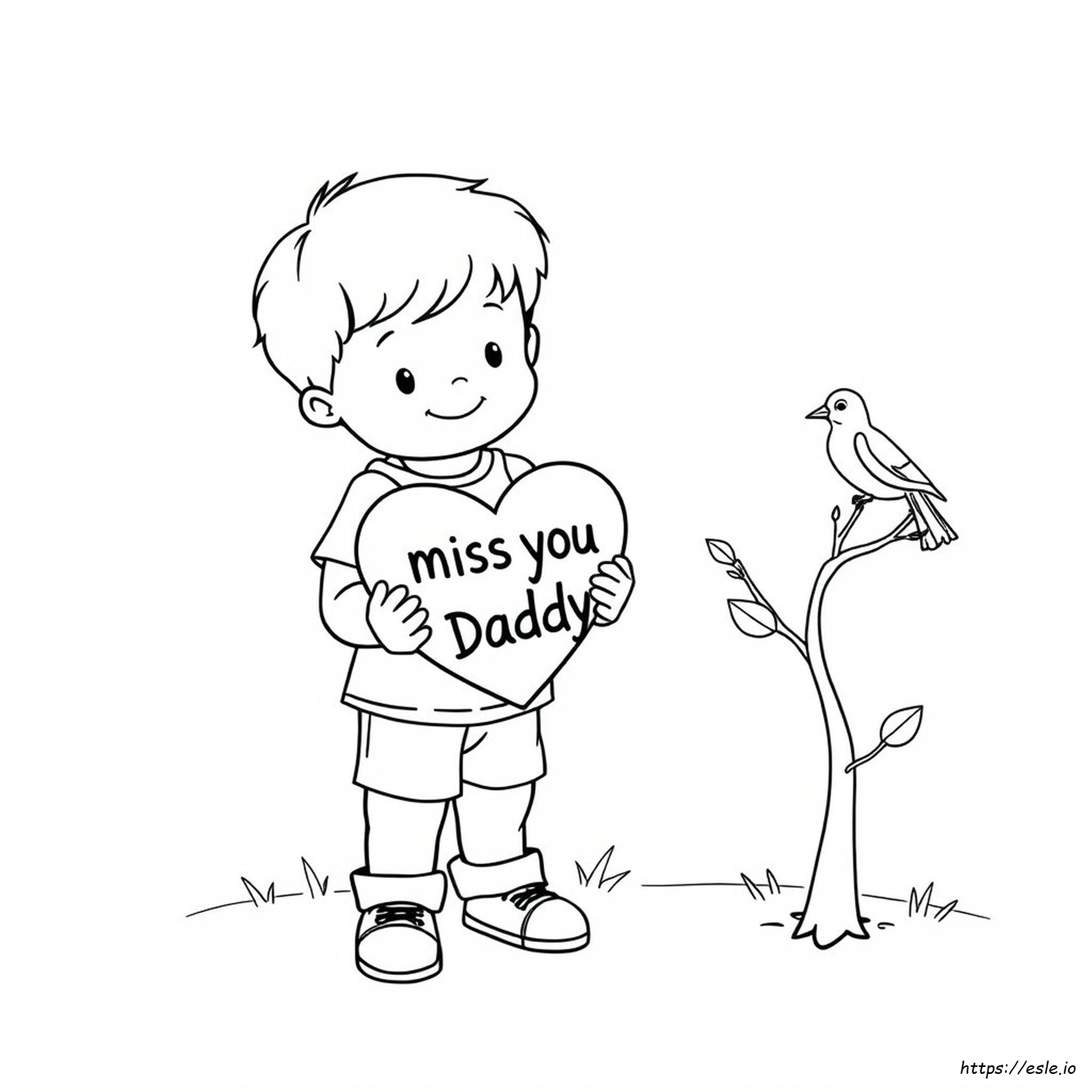 I Miss You Daddy Coloring Pages