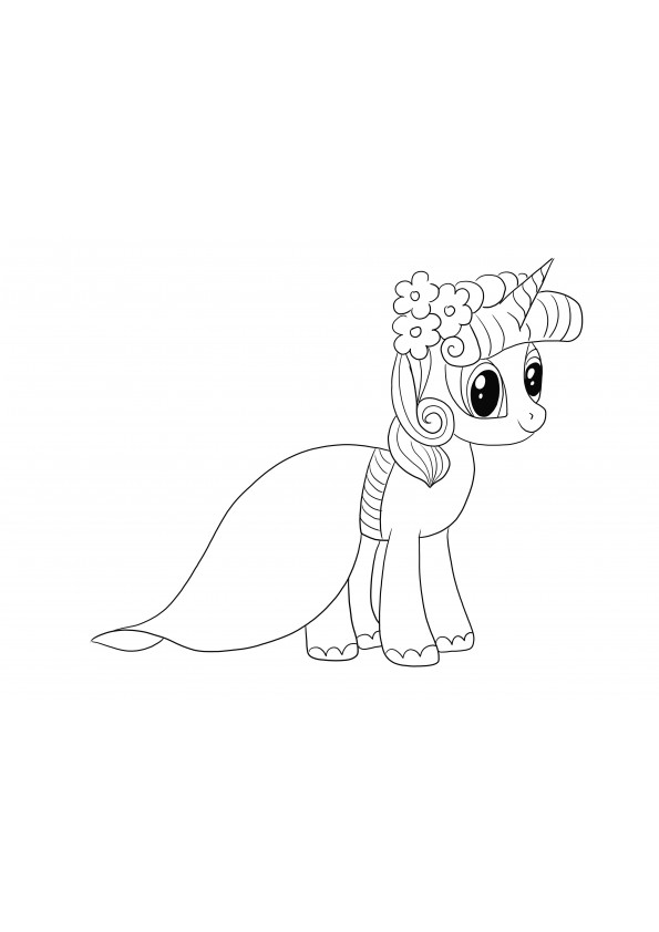 Princess Twilight Sparkle coloring sheet free to download or print
