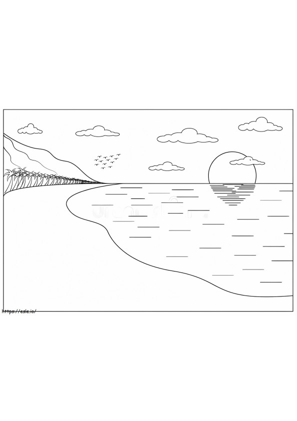 Simple Beach coloring page
