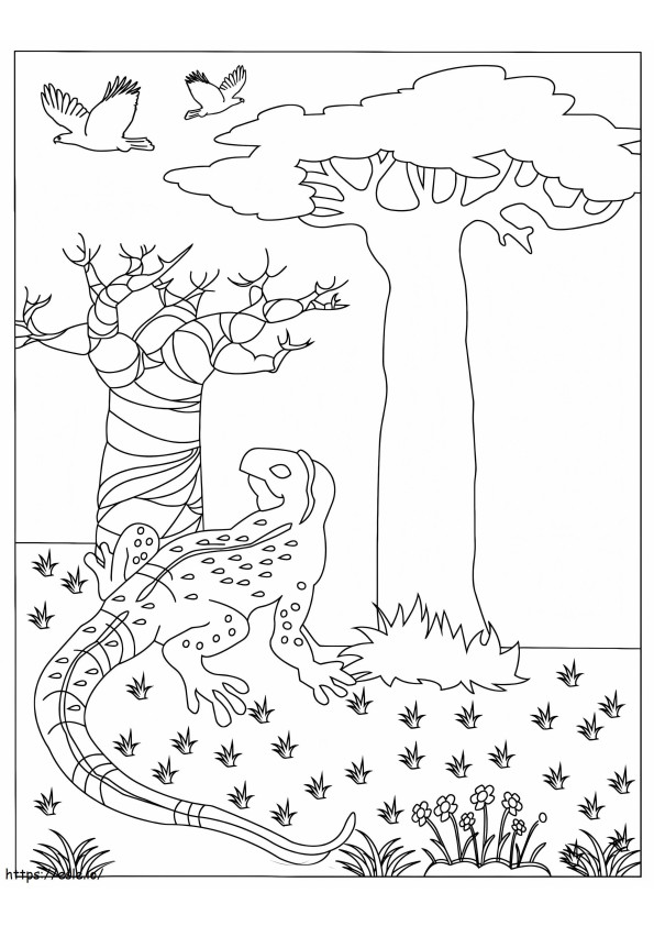 Free Lizard coloring page