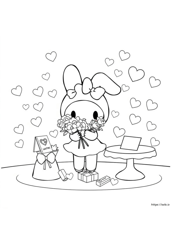 My Melody San Valentín Dibujos Para Colorear