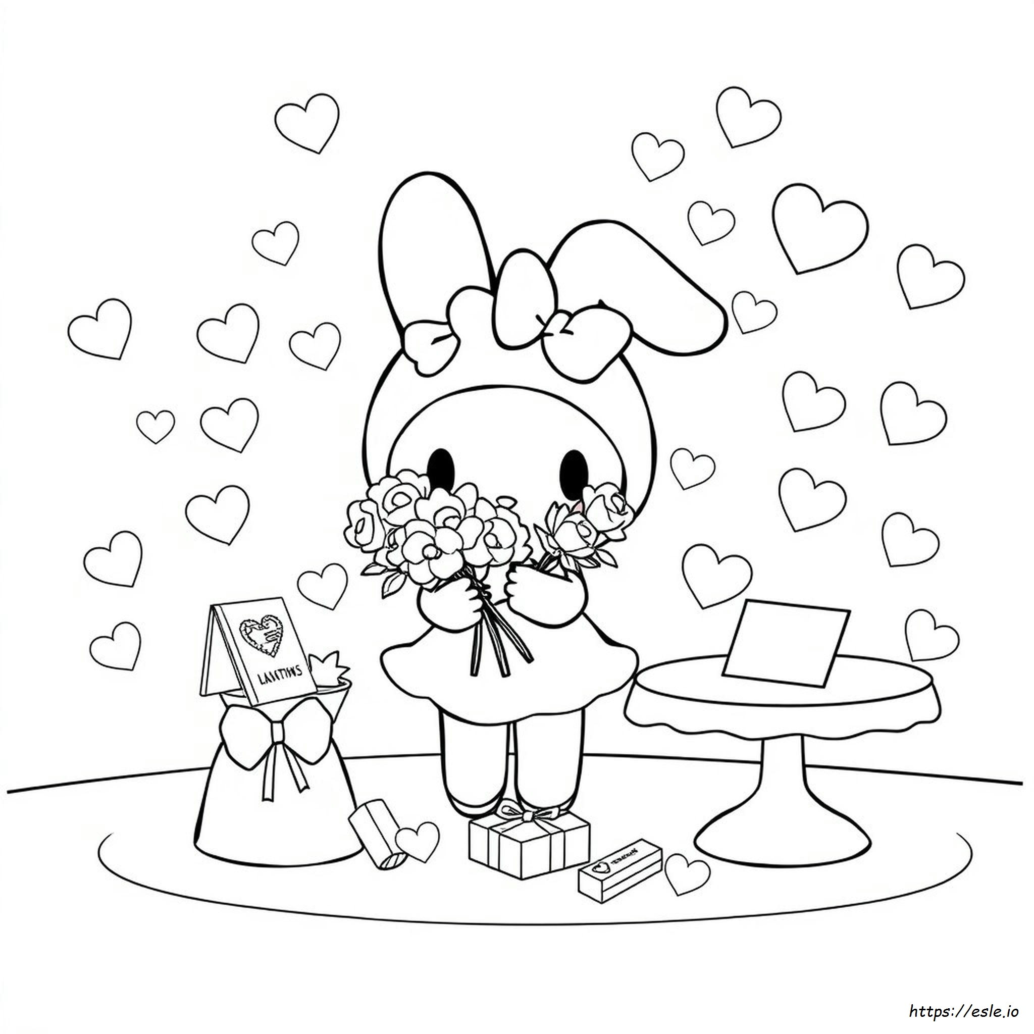 My Melody Valentines Coloring Pages