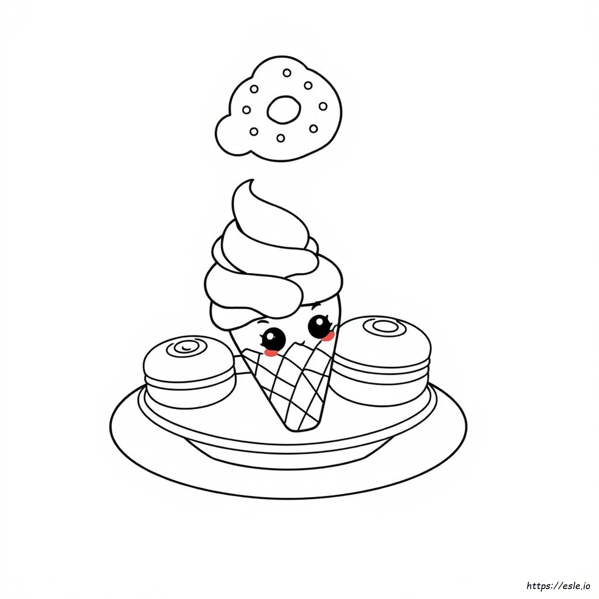 Cute Kawaii Food Colouring Pages