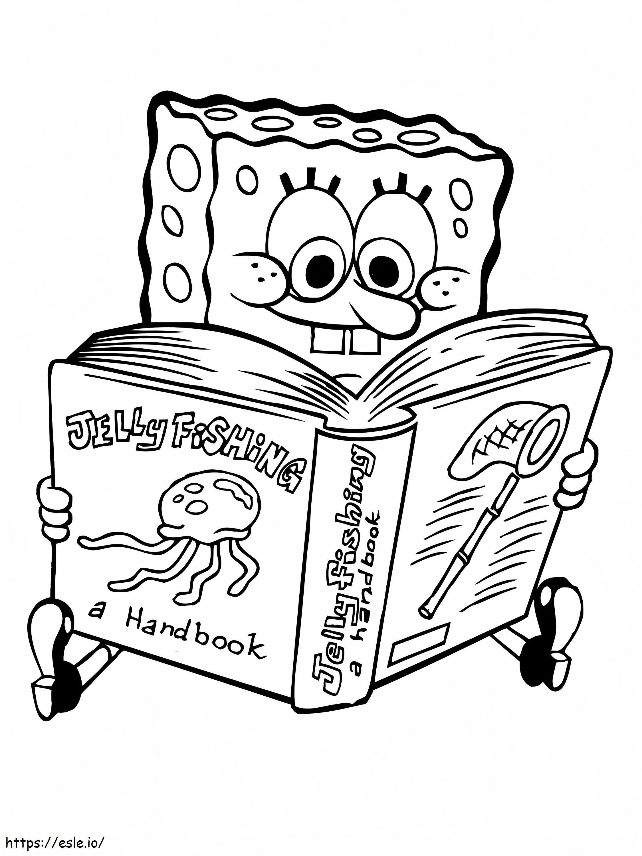 Spongebob leesboek kleurplaat kleurplaat