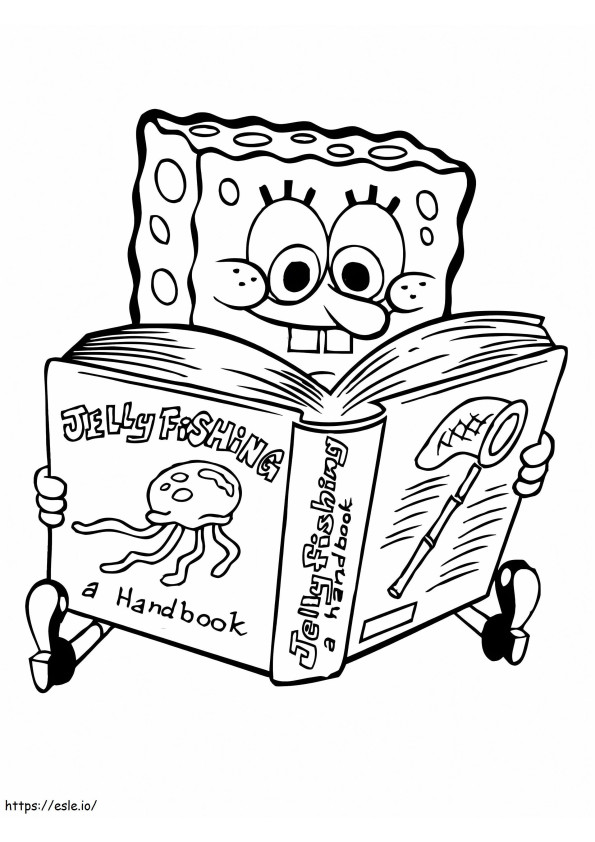 Spongebob leesboek kleurplaat