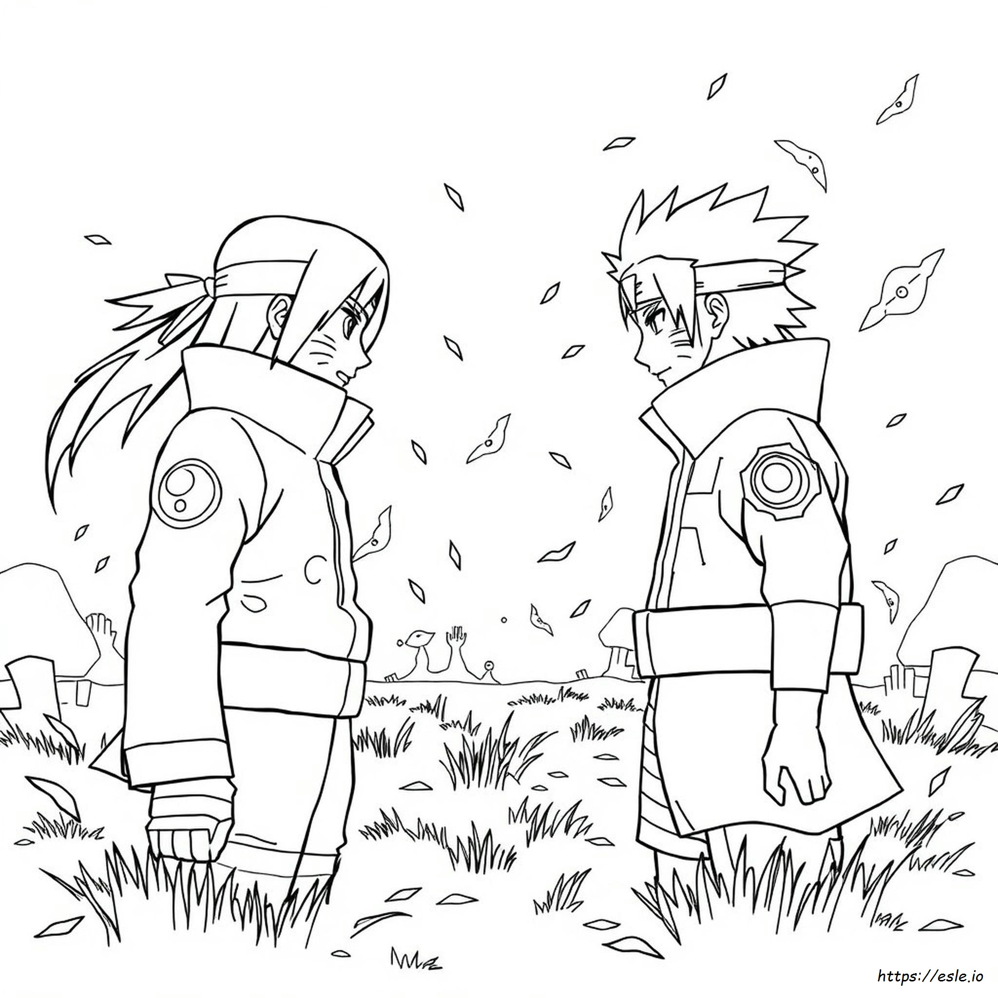 Naruto Vs Sasuke Coloring Pages