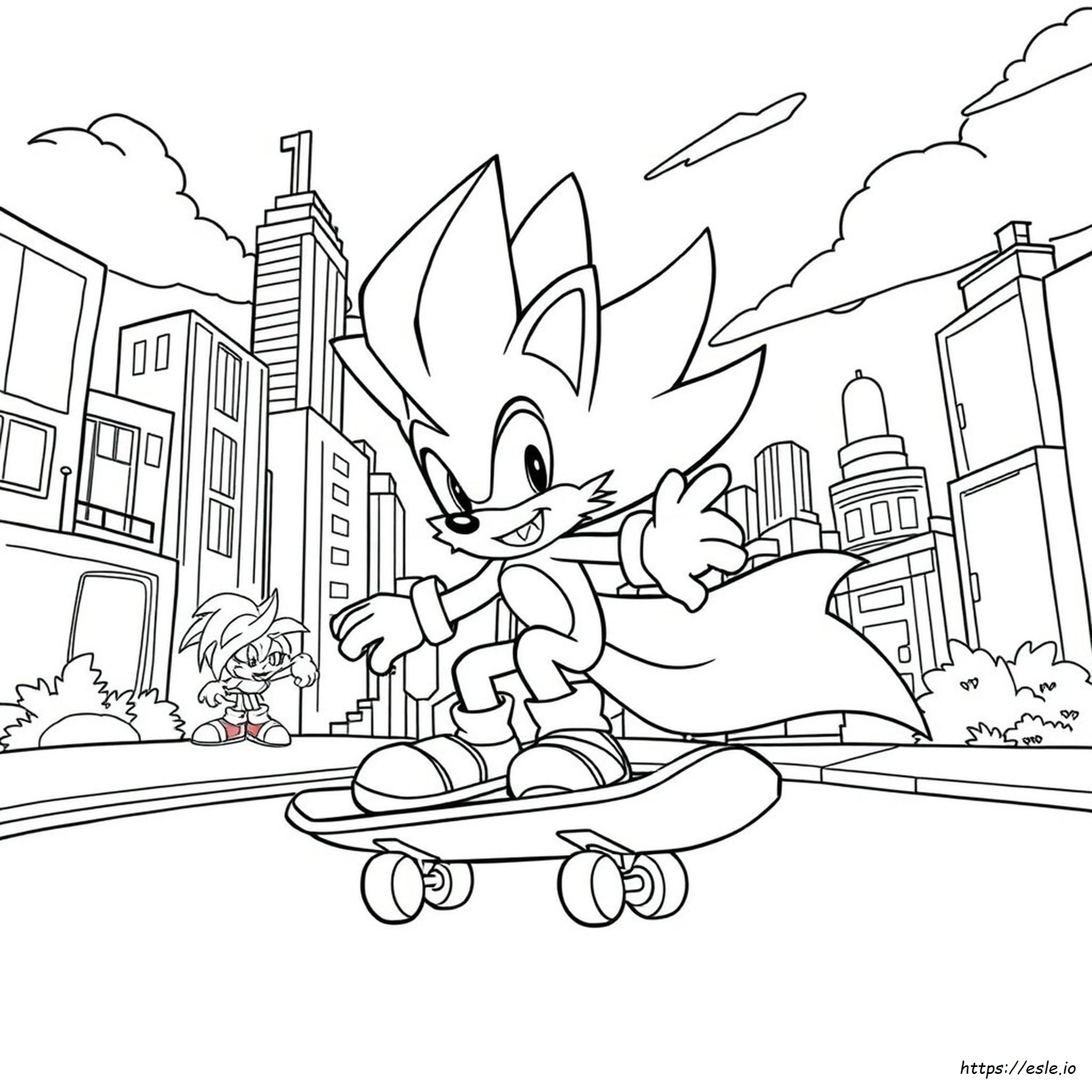 Pagina Da Colorare Di Tails Dal Film Sonic 2