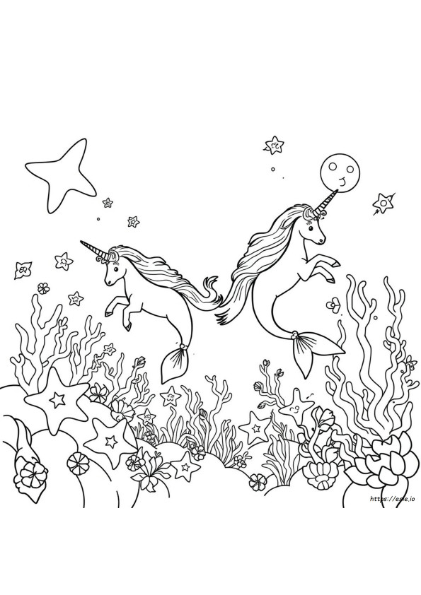 Unicorn Mermaid Coloring Sheet