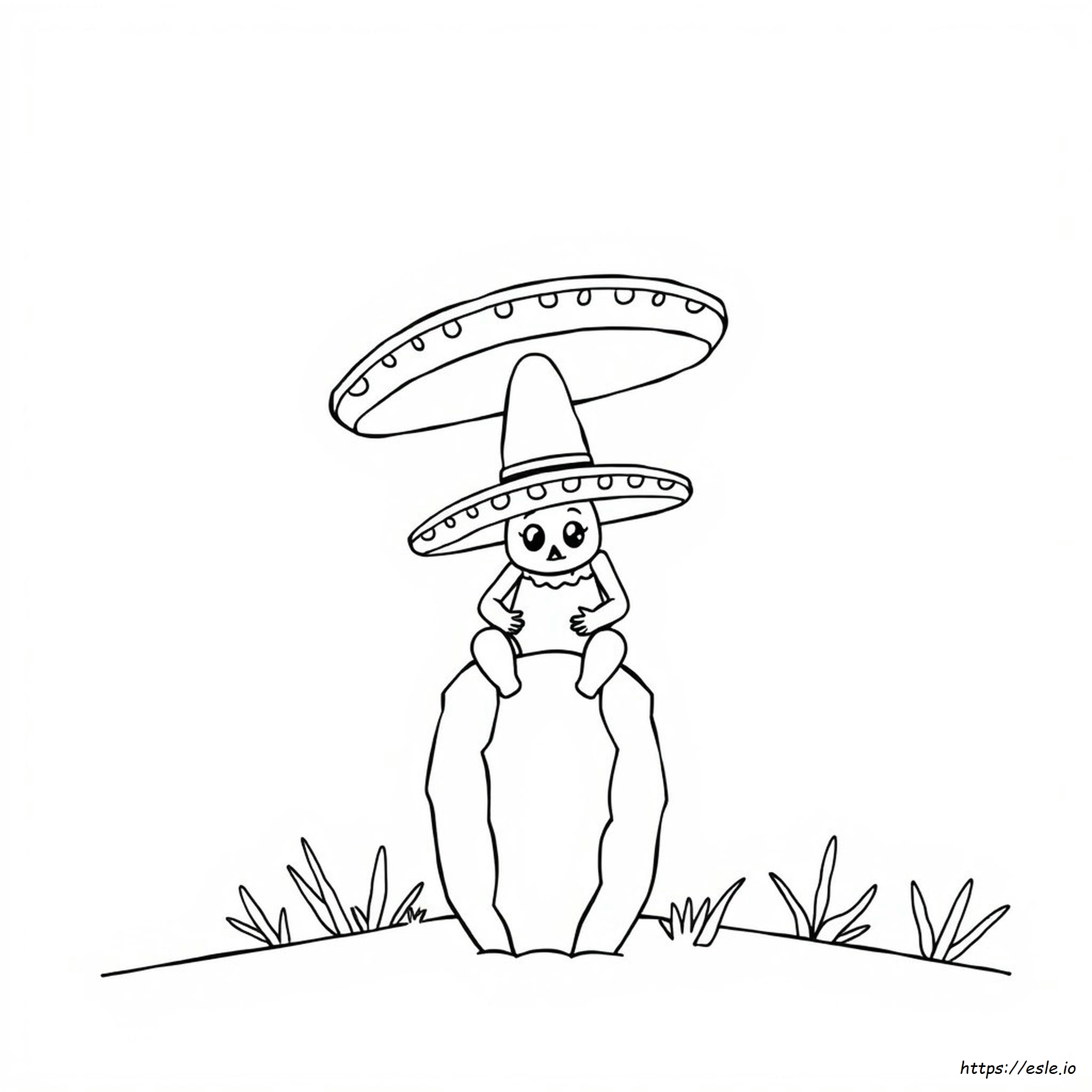 Printable Sombrero Coloring Page