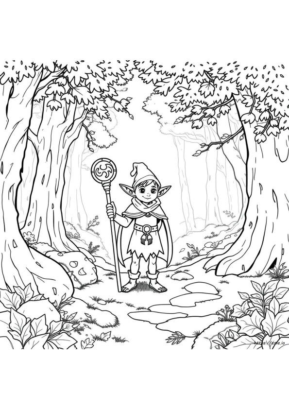 Realistic Elf Coloring Pages