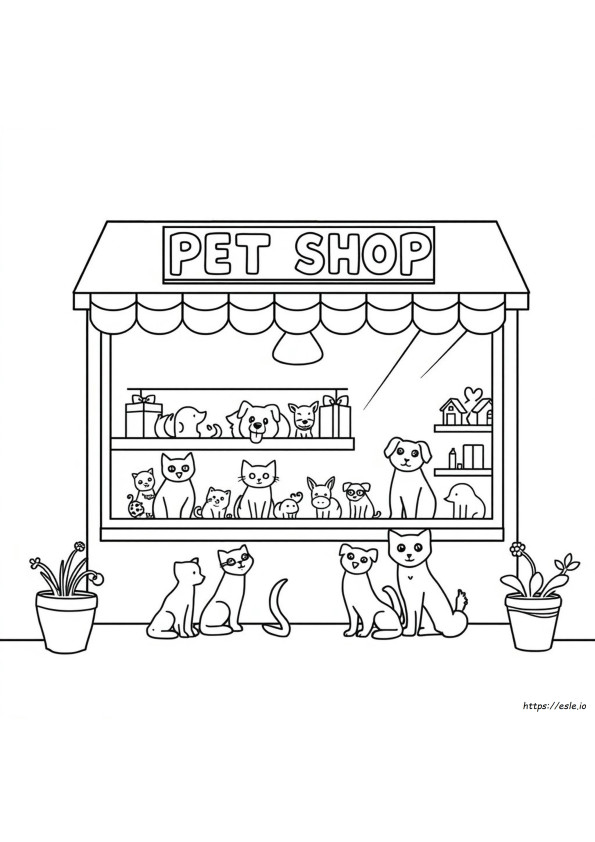 Pet Store Pet Shop Coloring Pages