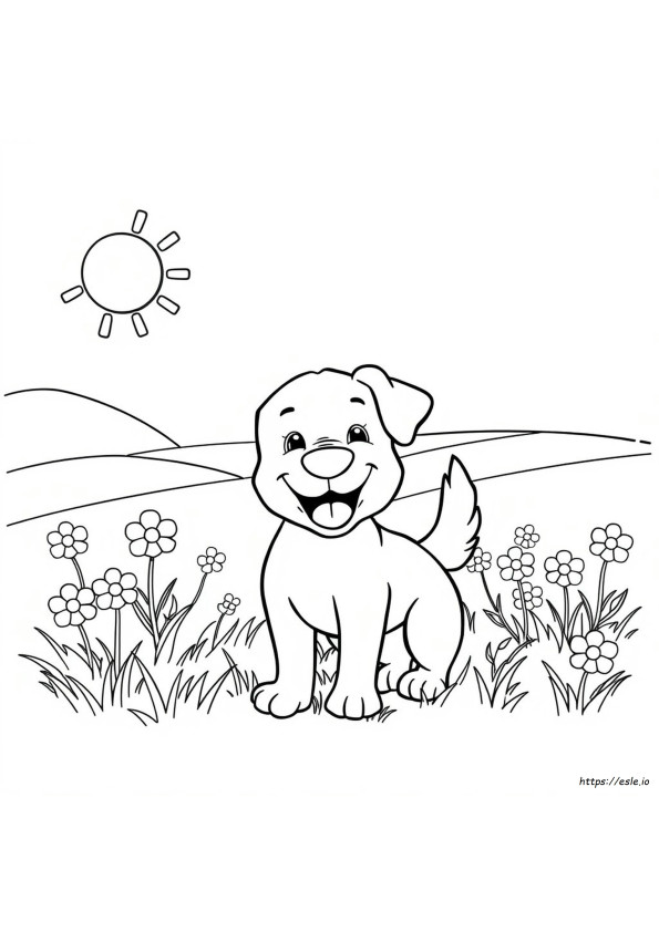 Coloriages Chien Heureux