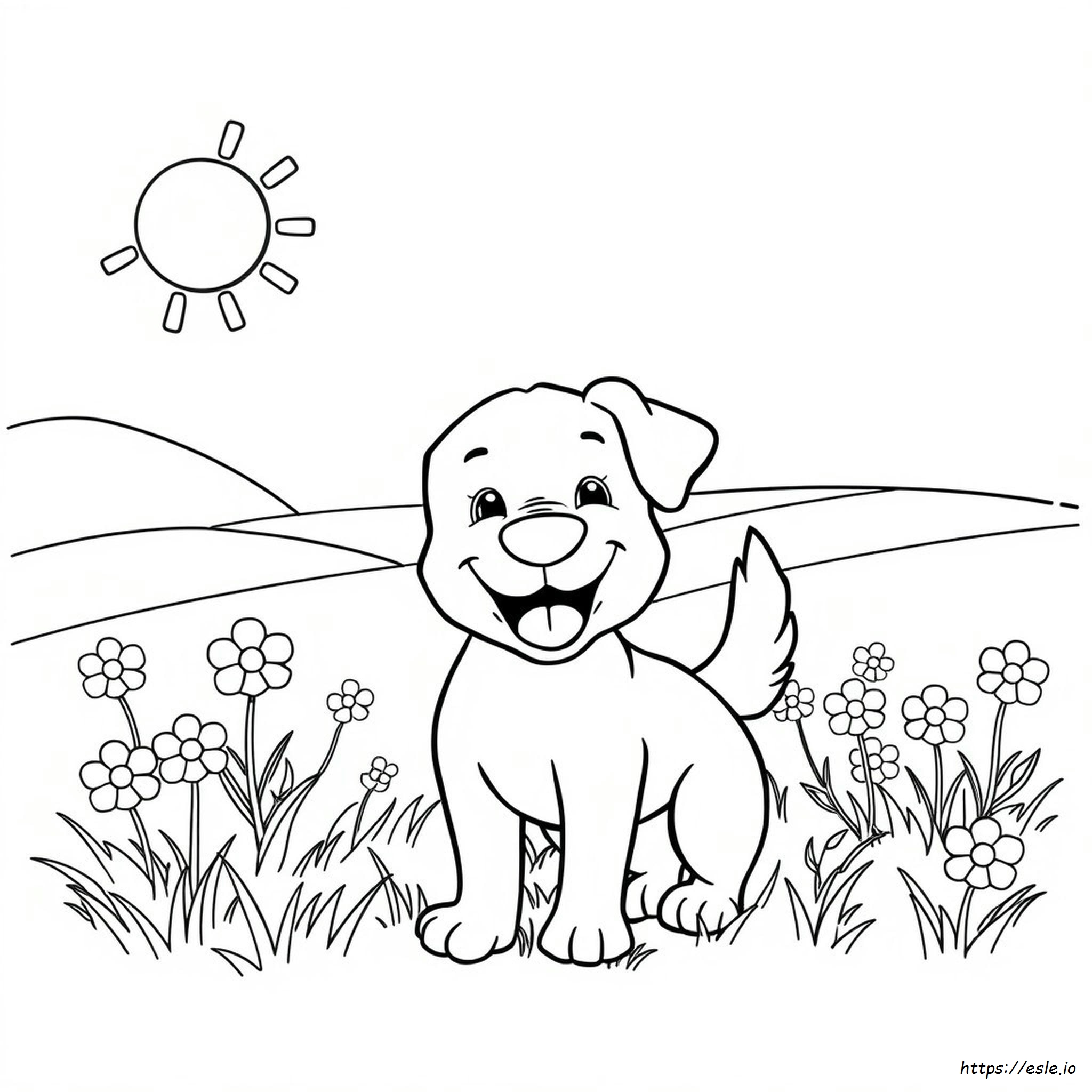 Happy Dog Coloring Pages