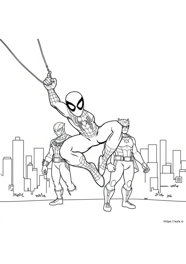Spiderman And Friends Colouring Pages