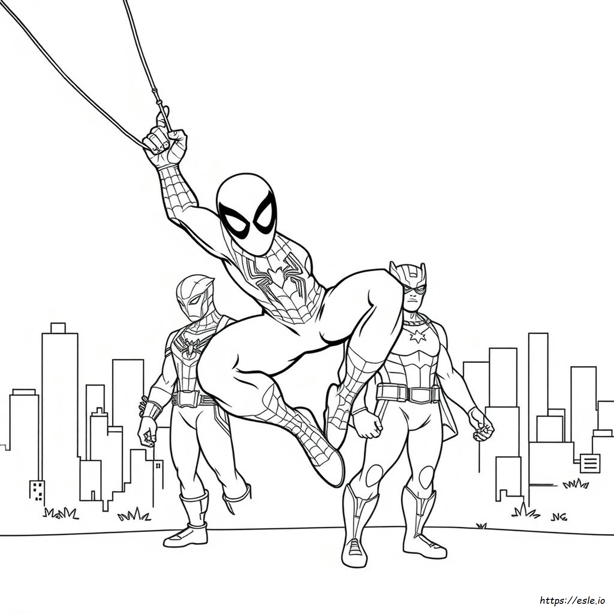 Spiderman And Friends Colouring Pages