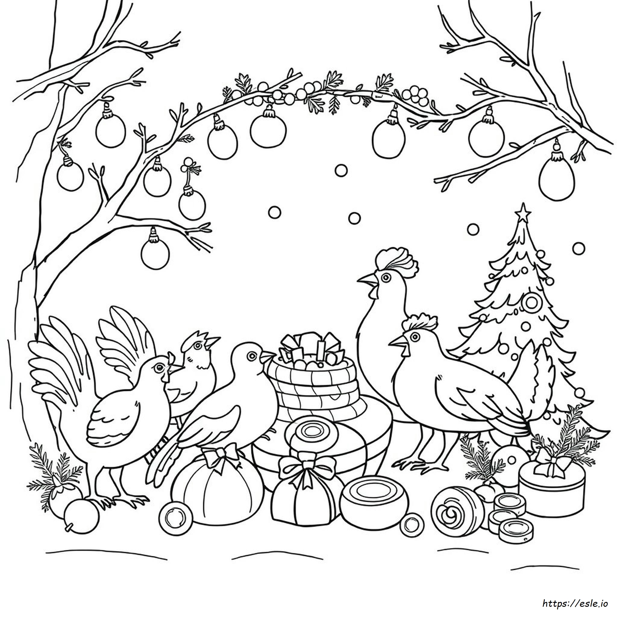 Coloriages Les Douze Jours De Noël Gratuits À Imprimer
