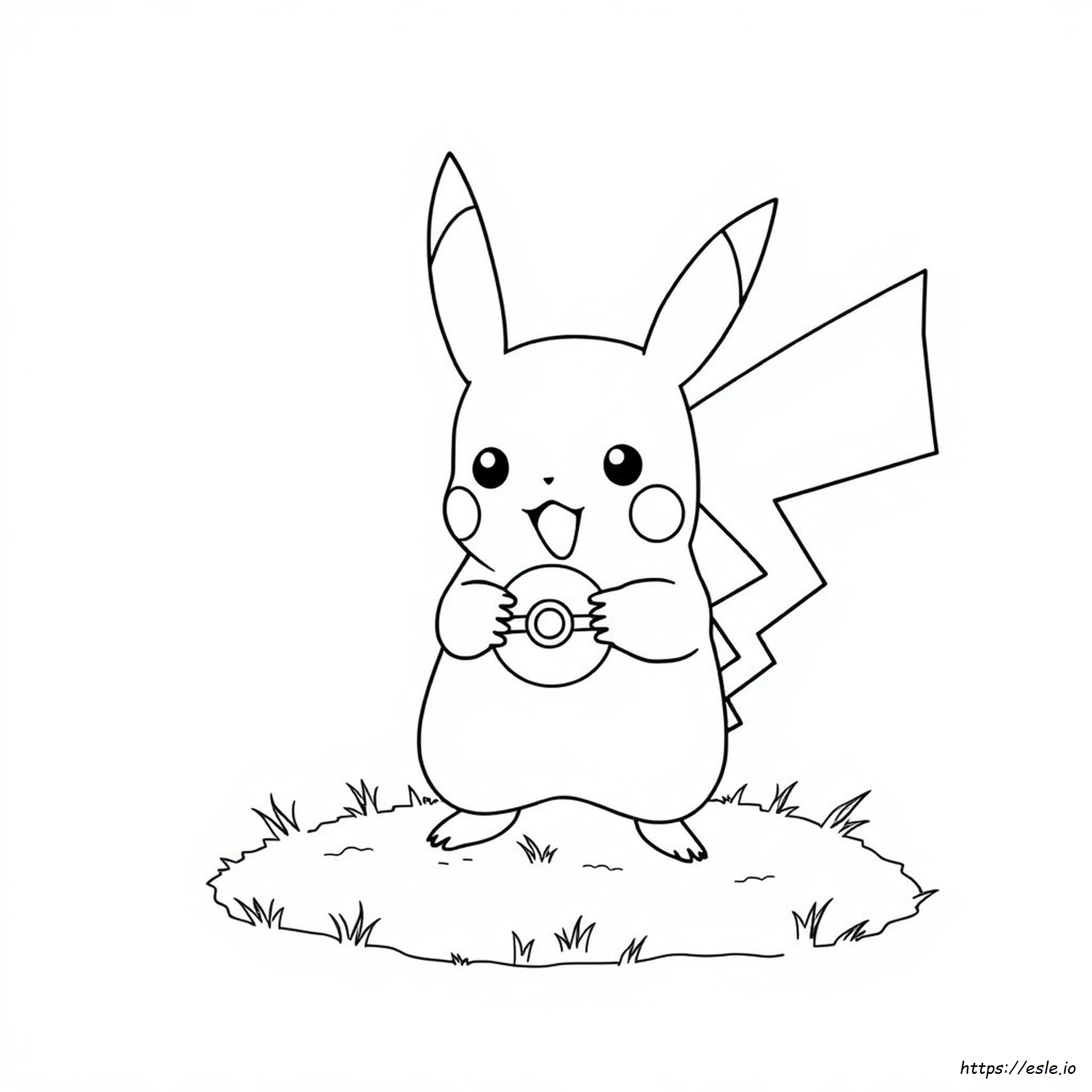 Pikachu Ball Coloring Page