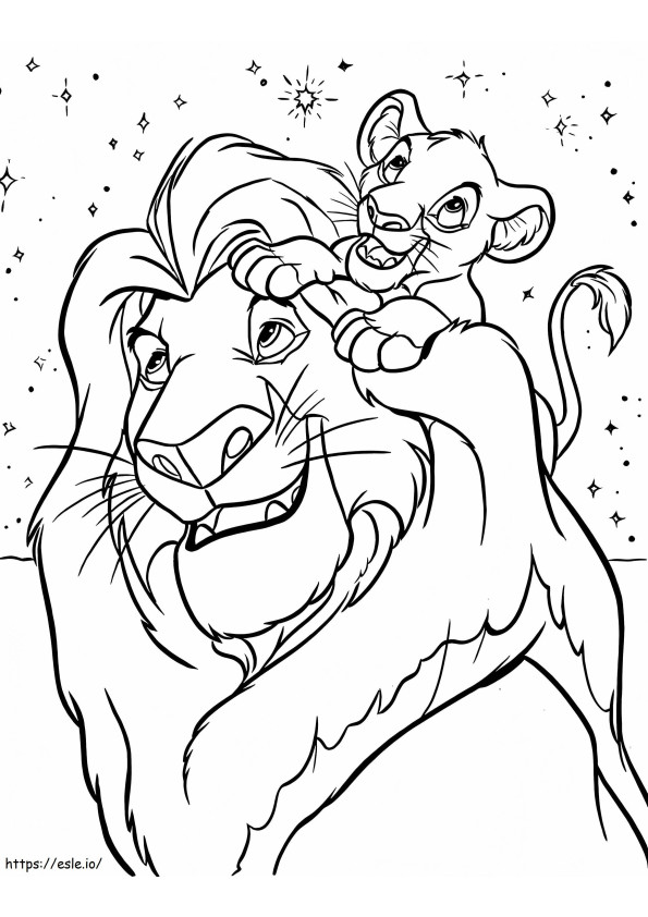 Mufasa And Simba A4 coloring page