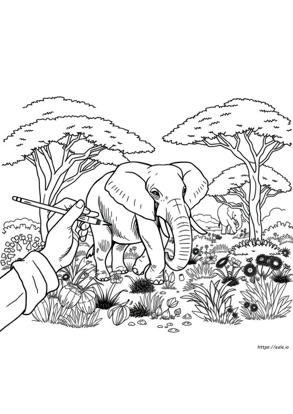 Printable Adult Coloring Pages Elephant
