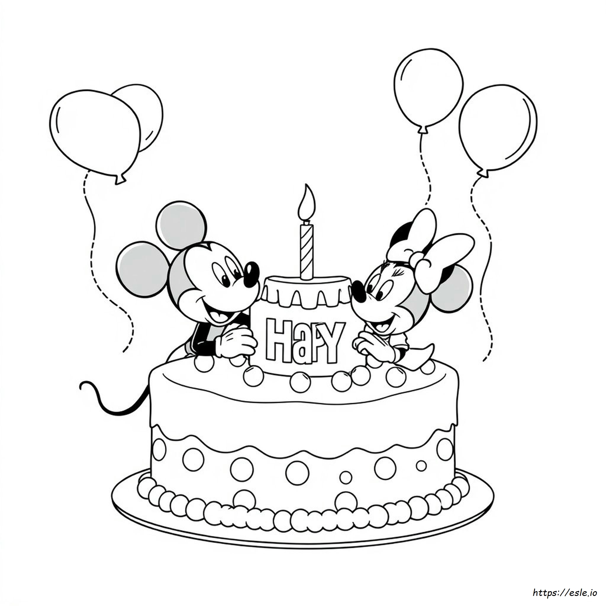 Halaman Mewarnai Ulang Tahun Disney