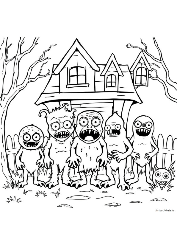 Coloriages De Monstres Effrayants