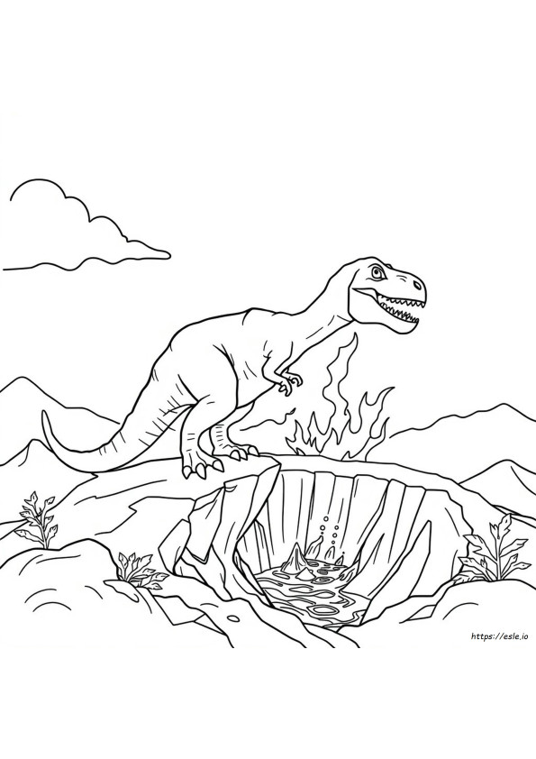 T-Rex Tulivuori Värityskuva