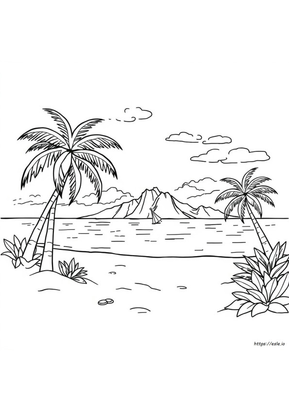 Tropical Hawaii Coloring Pages