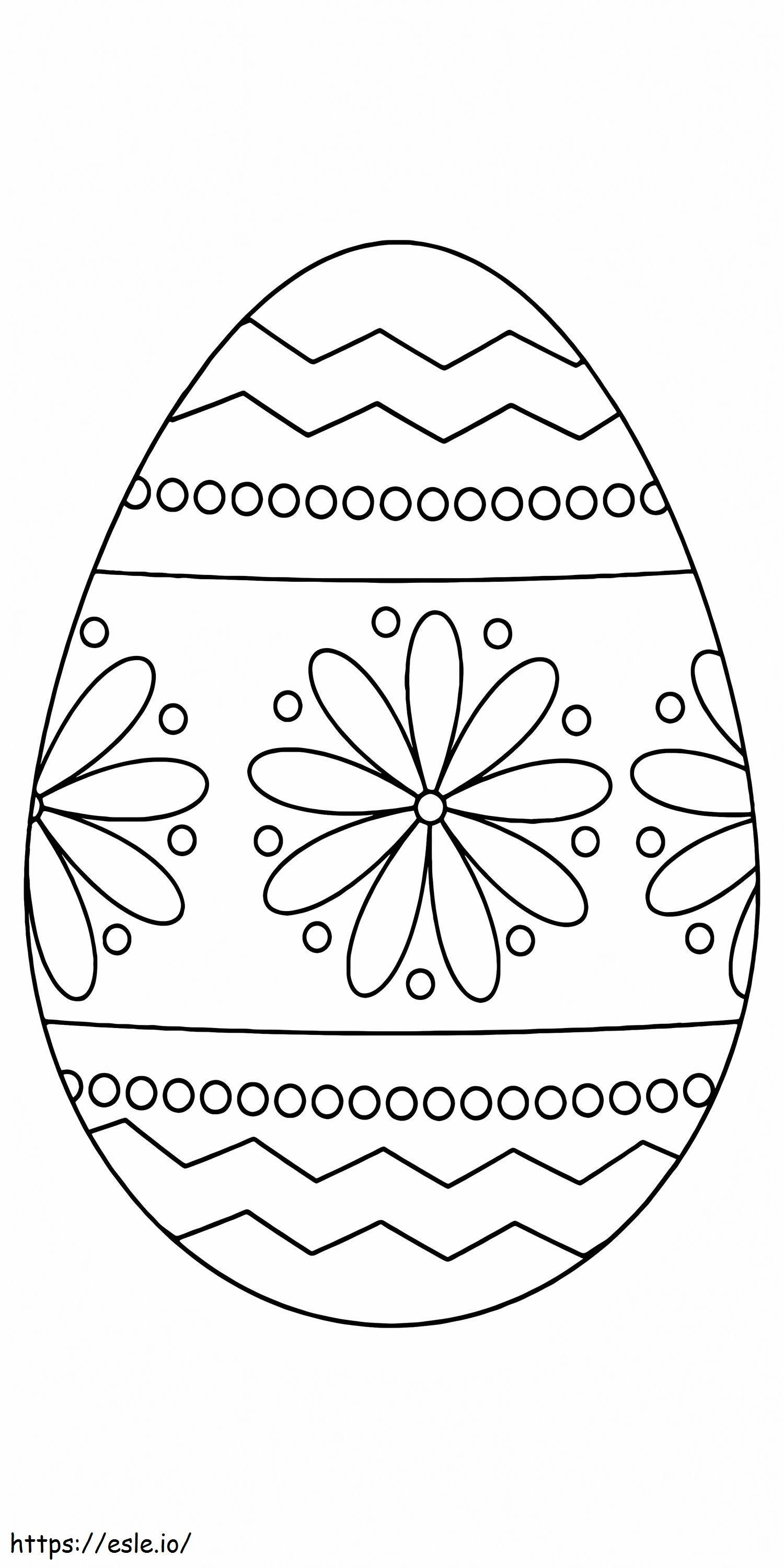 Modele de flori cu ouă de Paște imprimabile 12 de colorat