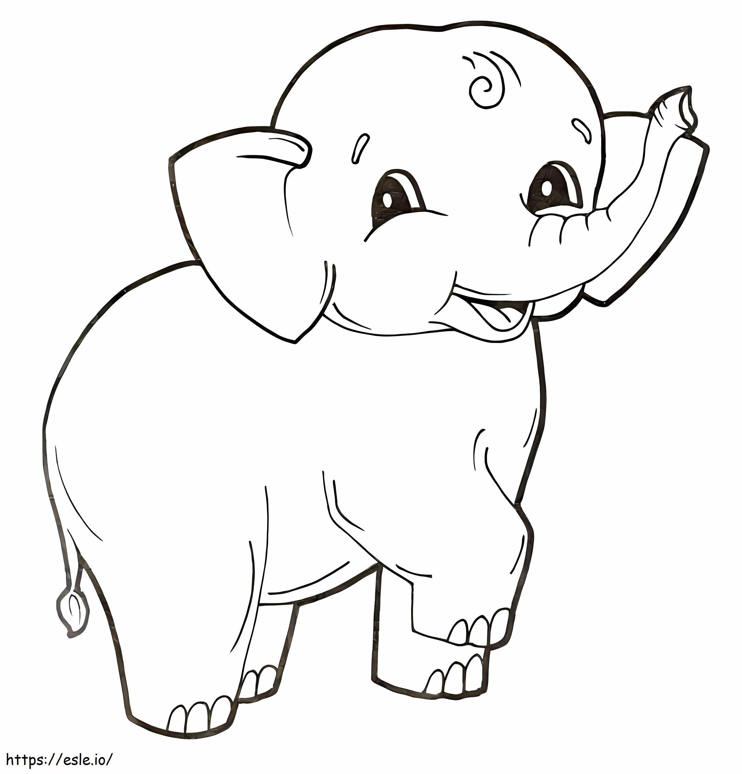 lindo bebé elefante para colorear