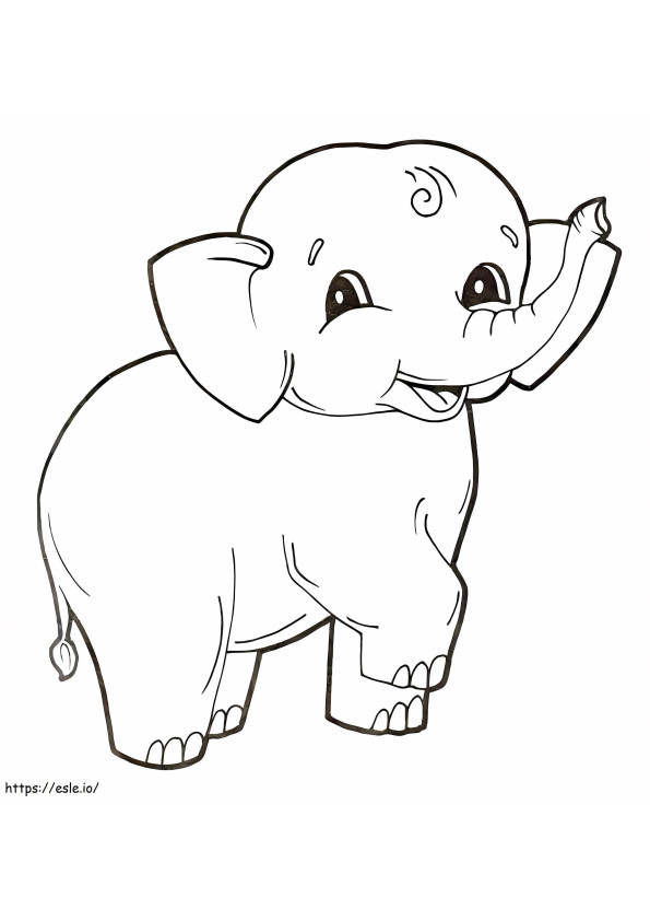 Coloriage Mignon bébé éléphant à imprimer dessin