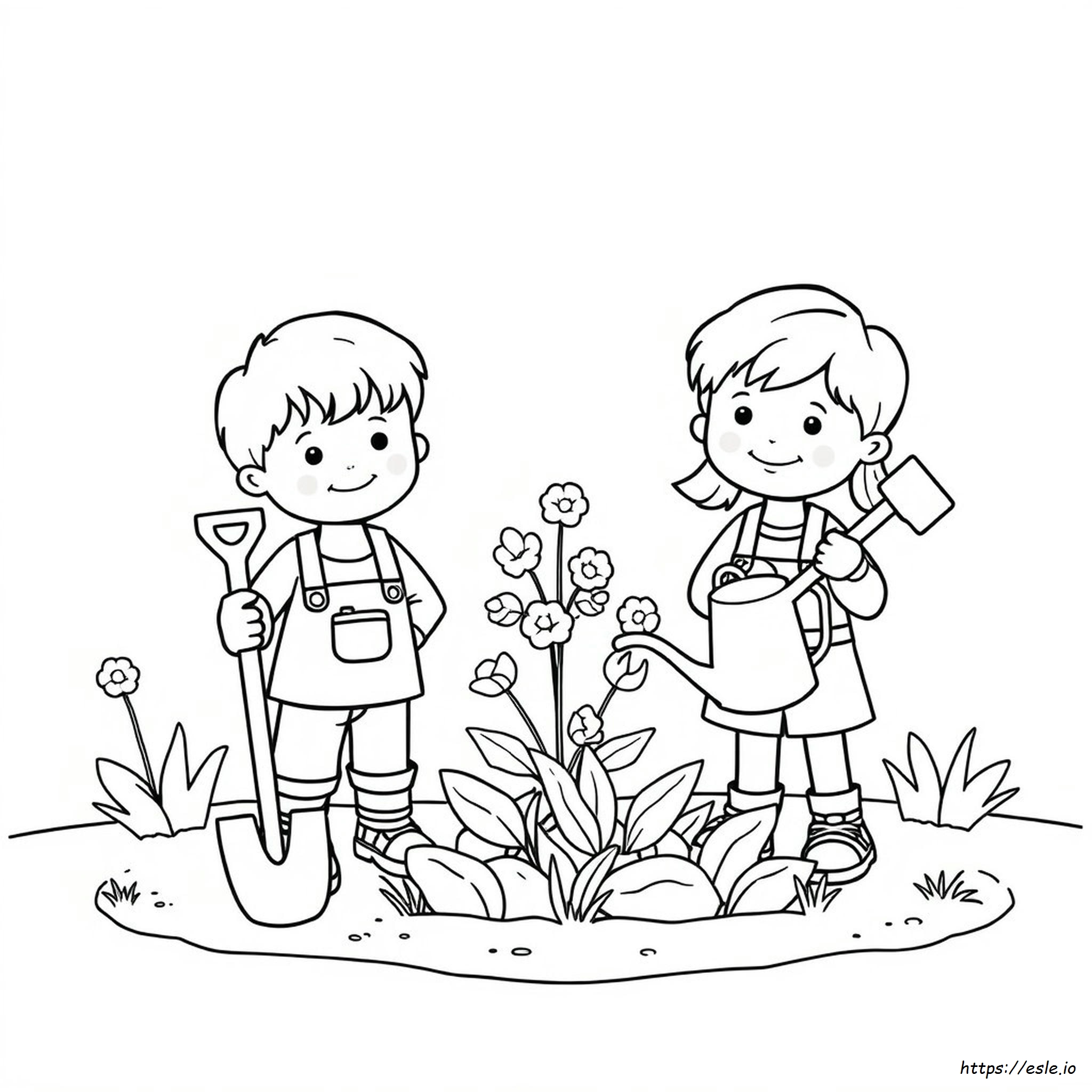 Attrezzi Da Giardino Per Bambini In Età Prescolare Da Colorare