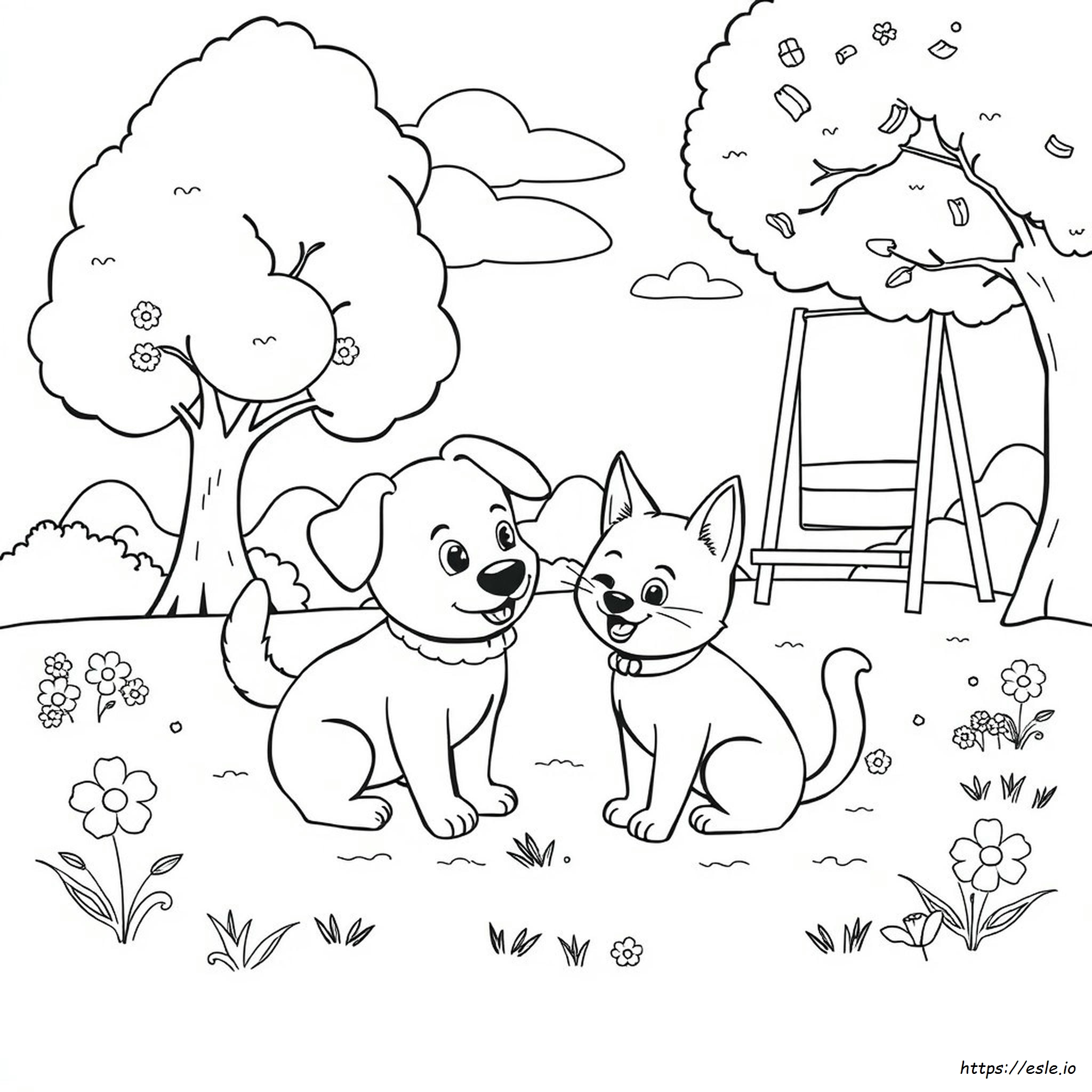 Free Dog And Cat Coloring Pages