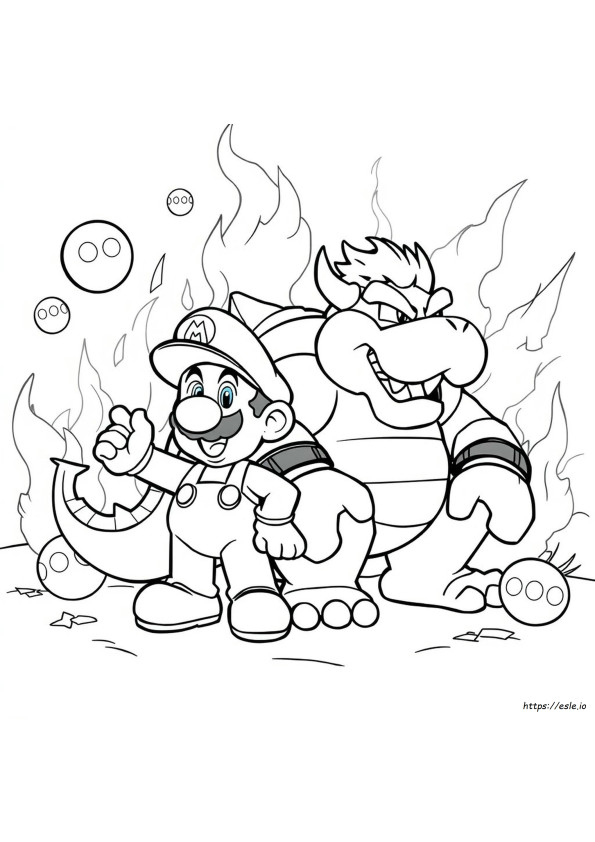 Pagina De Colorat Mario Brothers Mario Odyssey Bowser