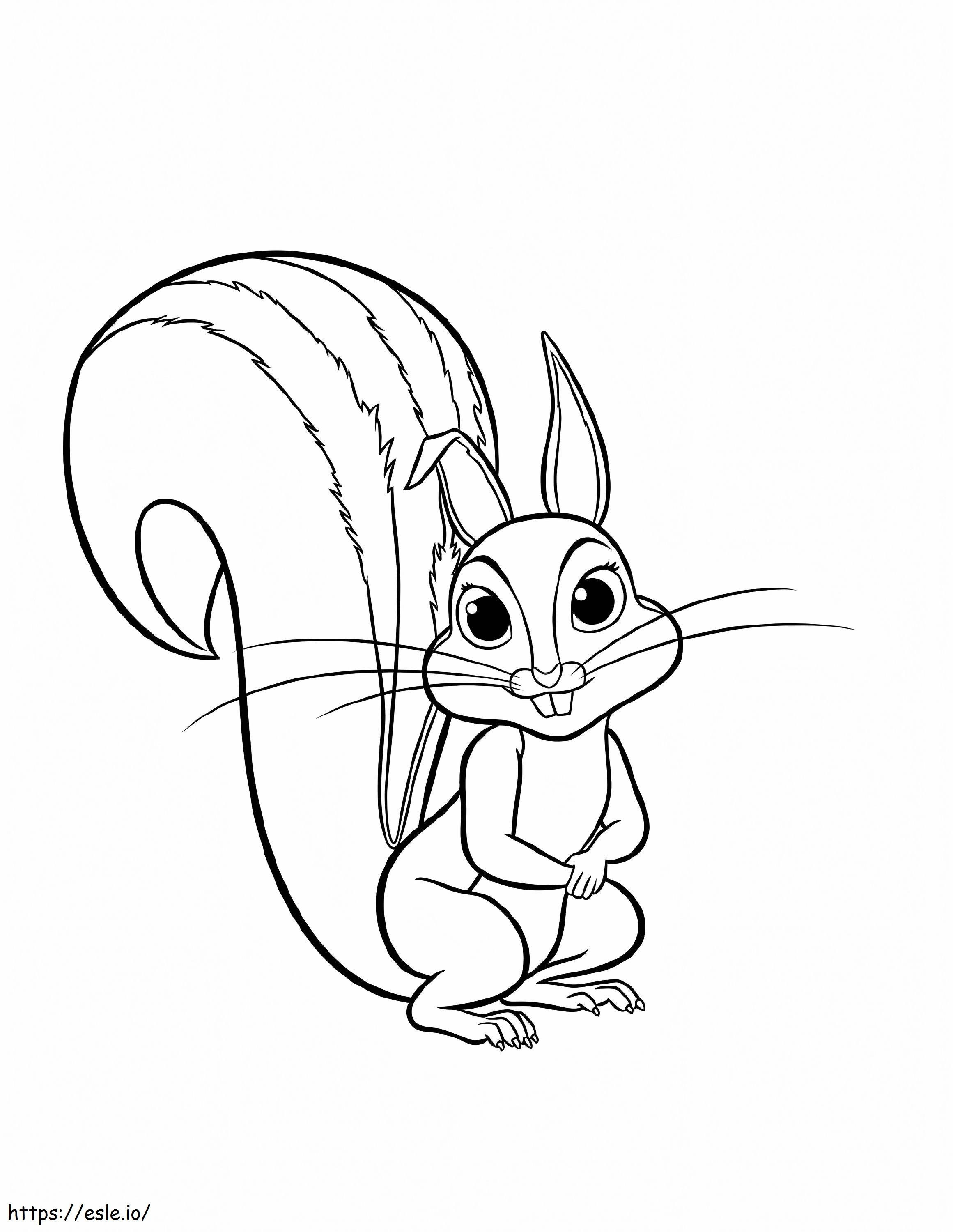 Squirrel Smiling coloring page