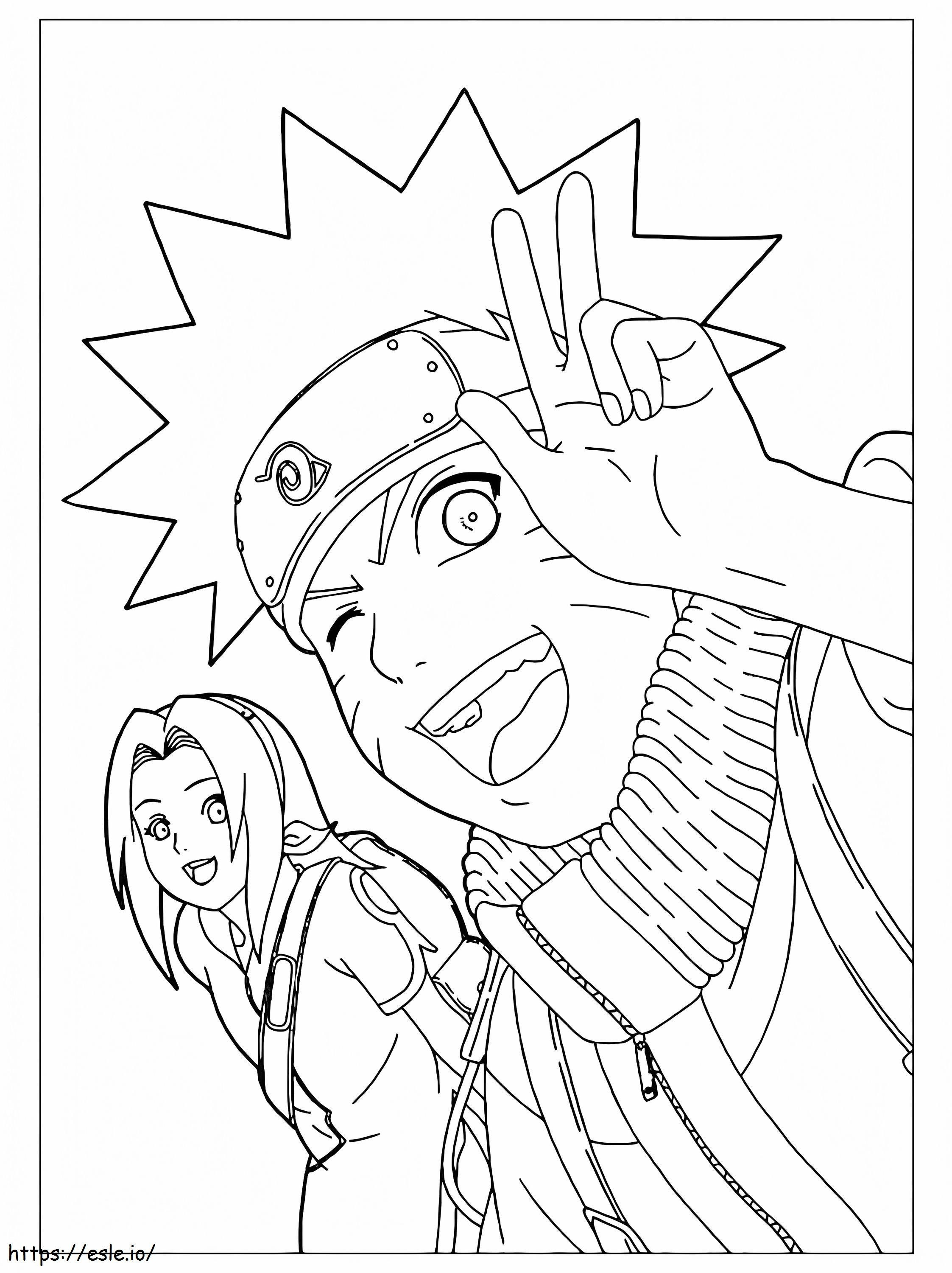 Naruto e Sakura para colorir