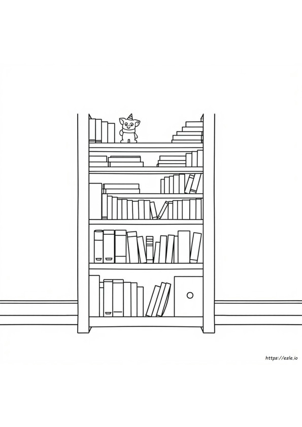 Gambar Mewarnai Rak Buku
